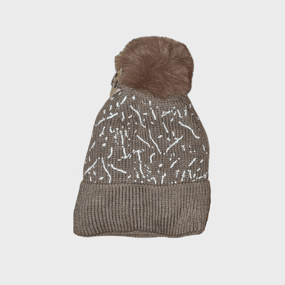 Cotton Road Beanies with paint detail - brown