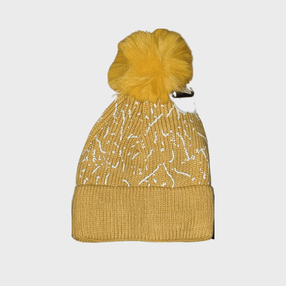 Cotton Road Beanies with paint detail - mustard