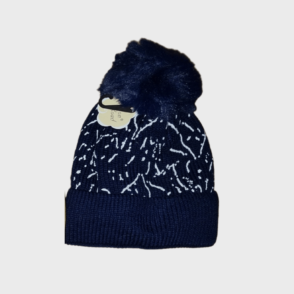 Cotton Road Beanies with paint detail - navy