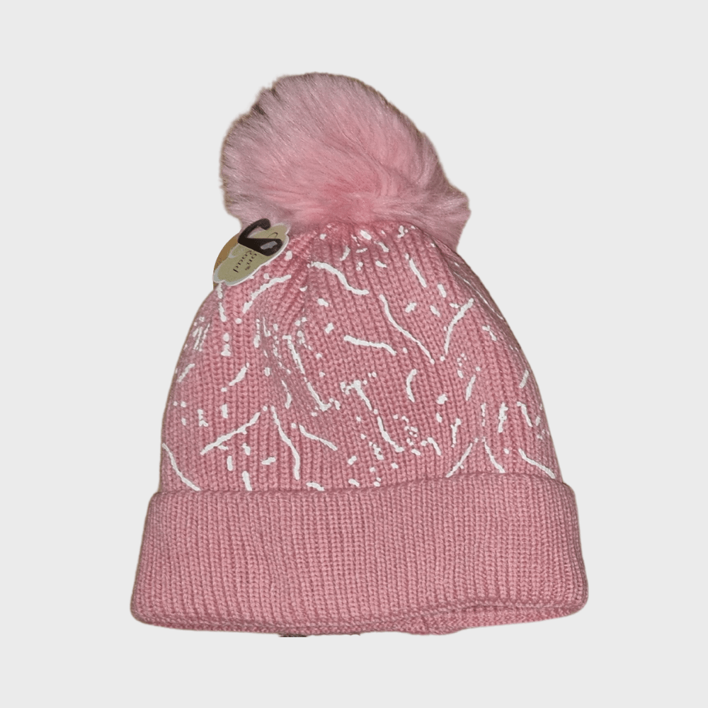 Cotton Road Beanies with paint detail - pink