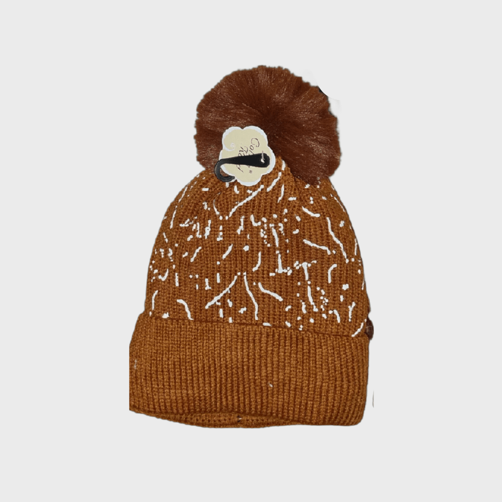 Cotton Road Beanies with paint detail - toffee