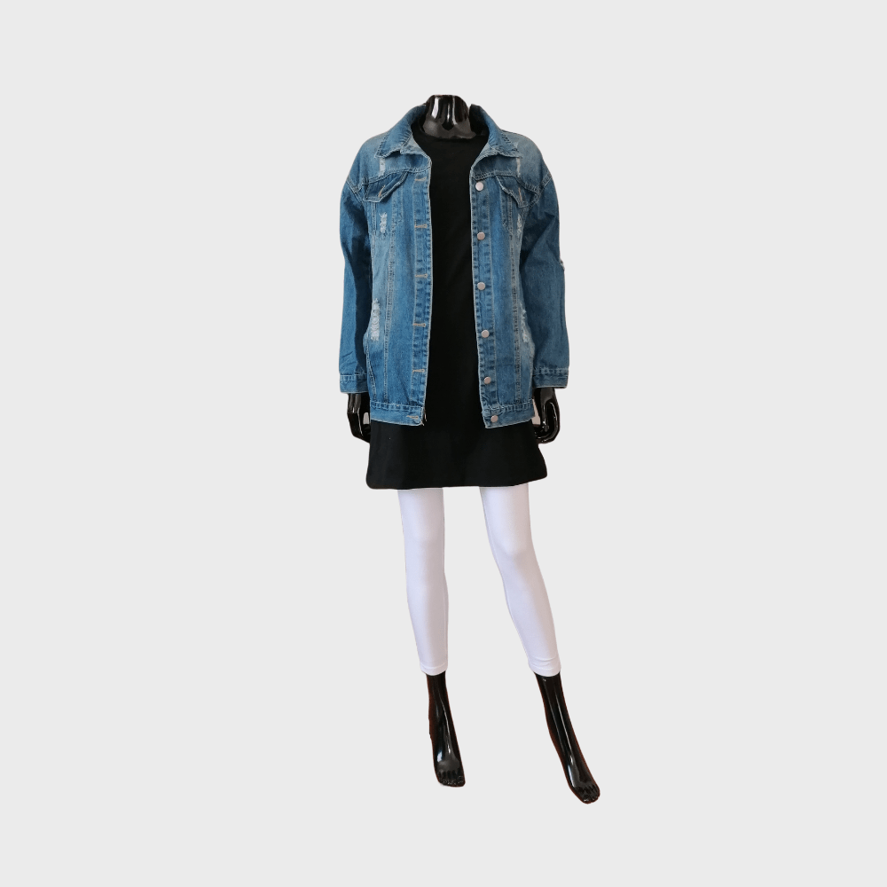 Long length denim jacket denim jacket